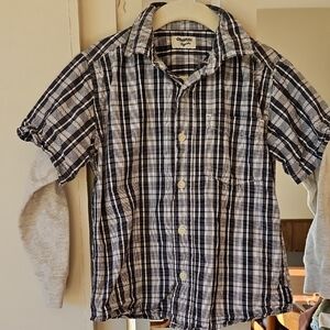 OshKosh B'gosh Navy and White Checkered Shirt